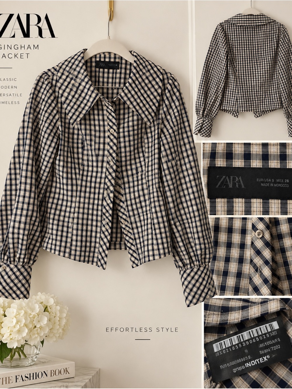 Zara gingham collar shirt